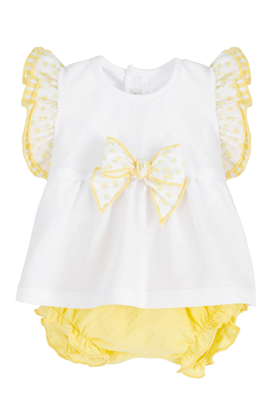Calamaro "Leona" Lemon Apple Print Top & Bloomers | Millie and John