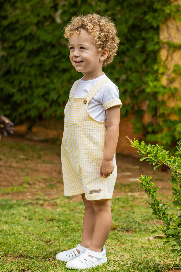 Calamaro "Patrick" Lemon Striped Top & Dungarees | Millie and John