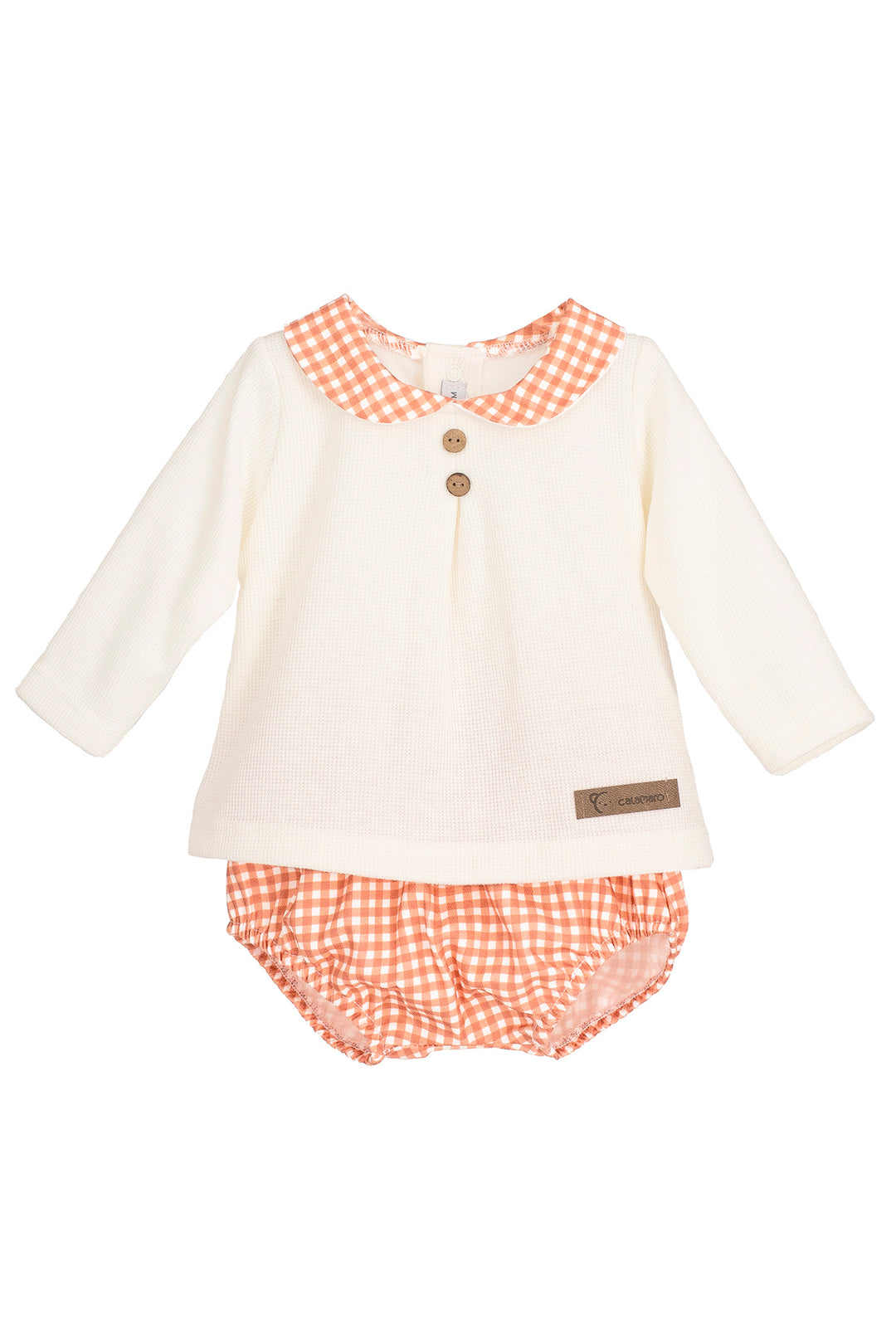 PREORDER "Otis" Ivory & Orange Gingham Top & Jam Pants