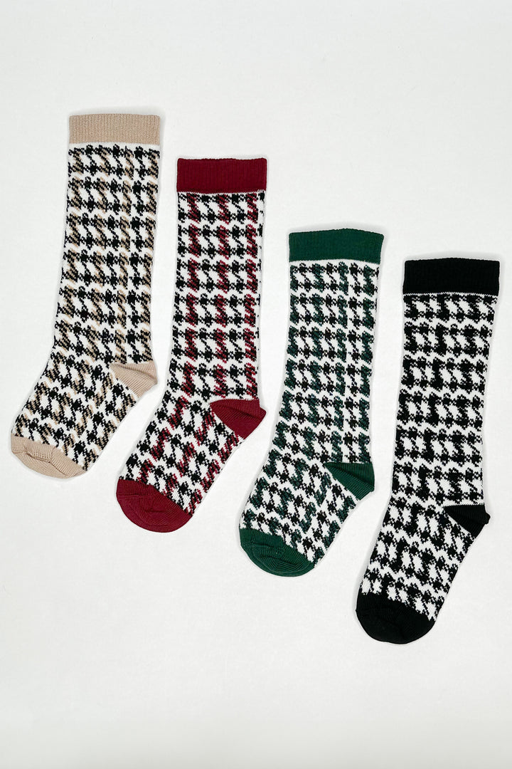 Meia Pata Houndstooth Knee High Socks | Millie and John