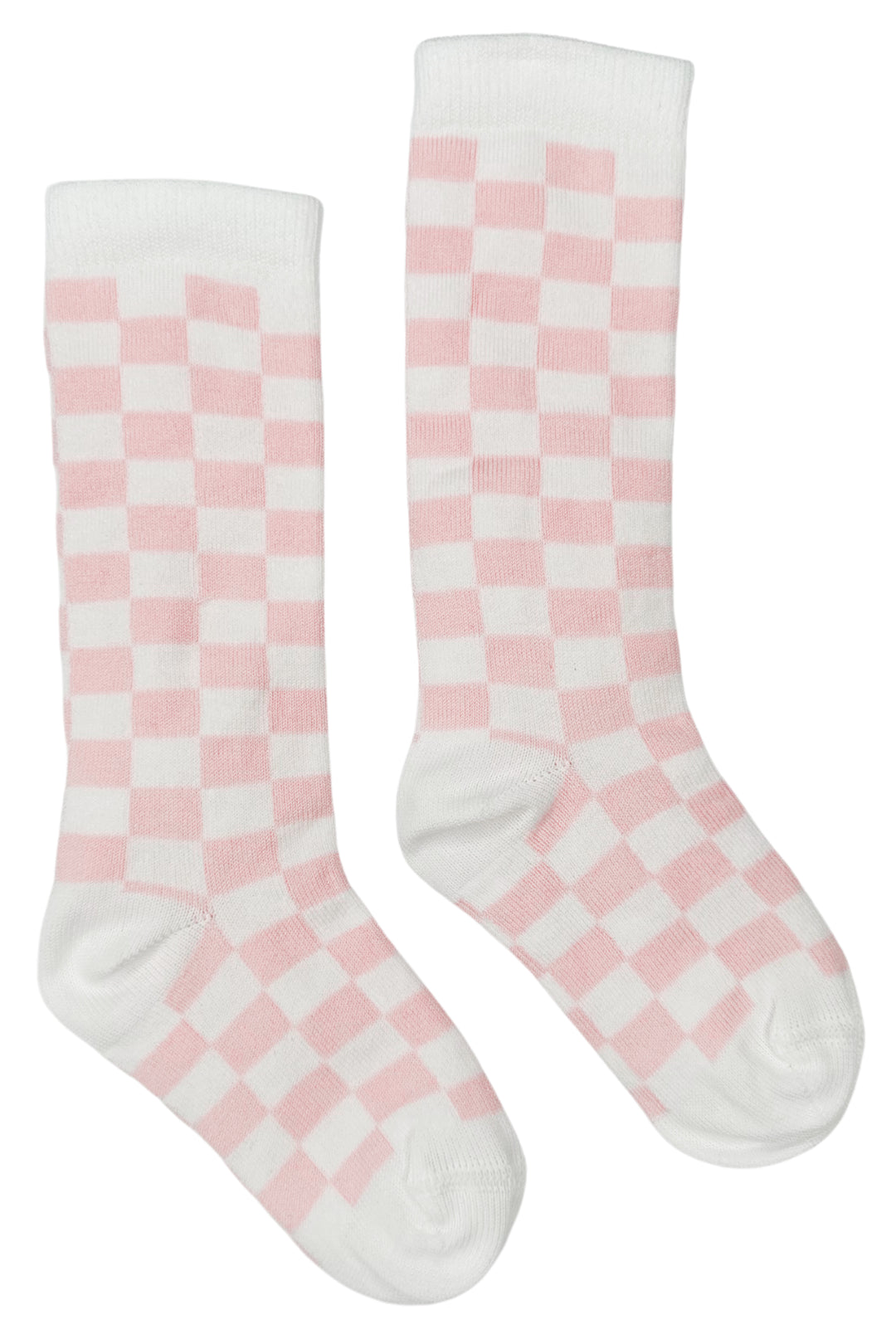 Meia Pata Baby Pink Checkerboard Knee High Socks | Millie and John