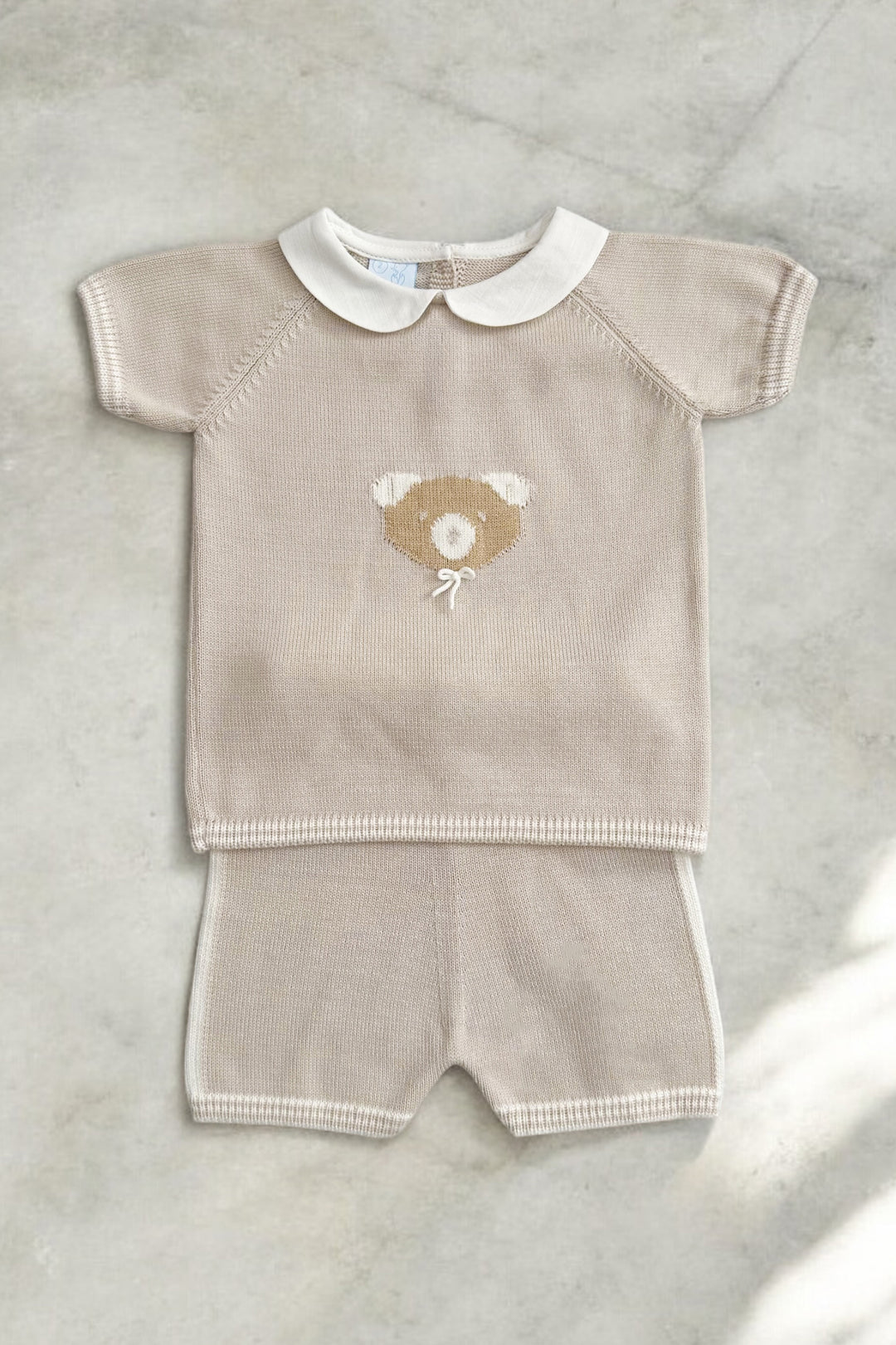 Granlei "Ralph" Stone Knitted Bear Top & Shorts | Millie and John