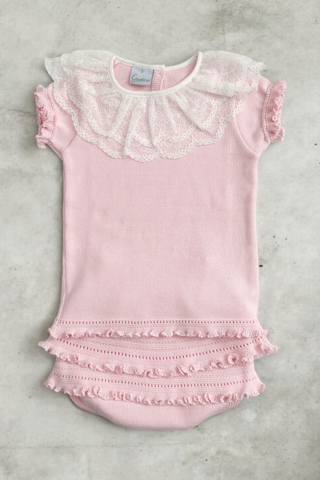Granlei "Nuriyah" Pink Knitted Lace Top & Skort | Millie and John