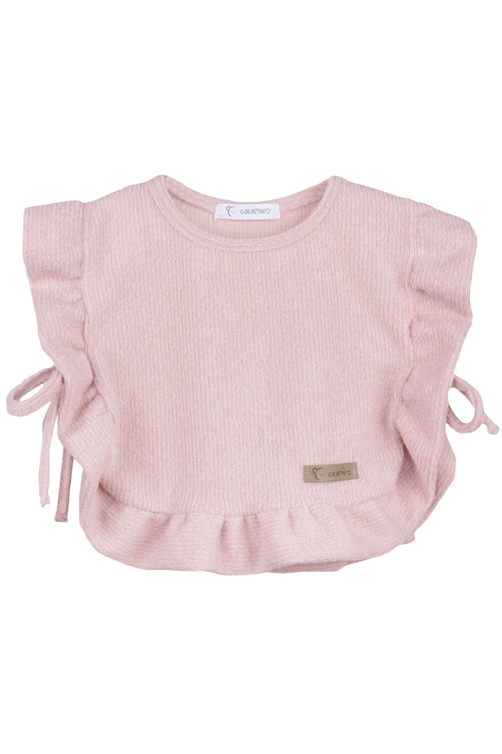 Calamaro "Scarlett" Dusky Pink Chenille Jumper, Blouse & Skirt | Millie and John