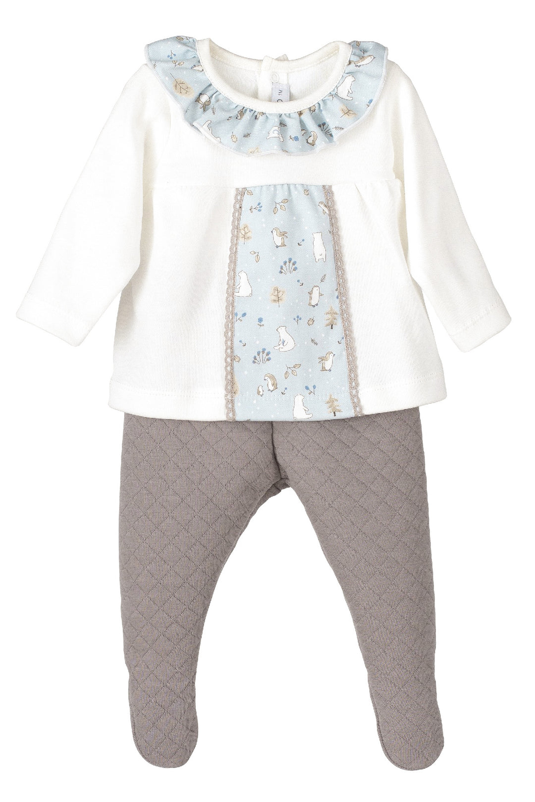 Calamaro "Layne" Ivory Polar Bear Top & Grey Leggings | Millie and John