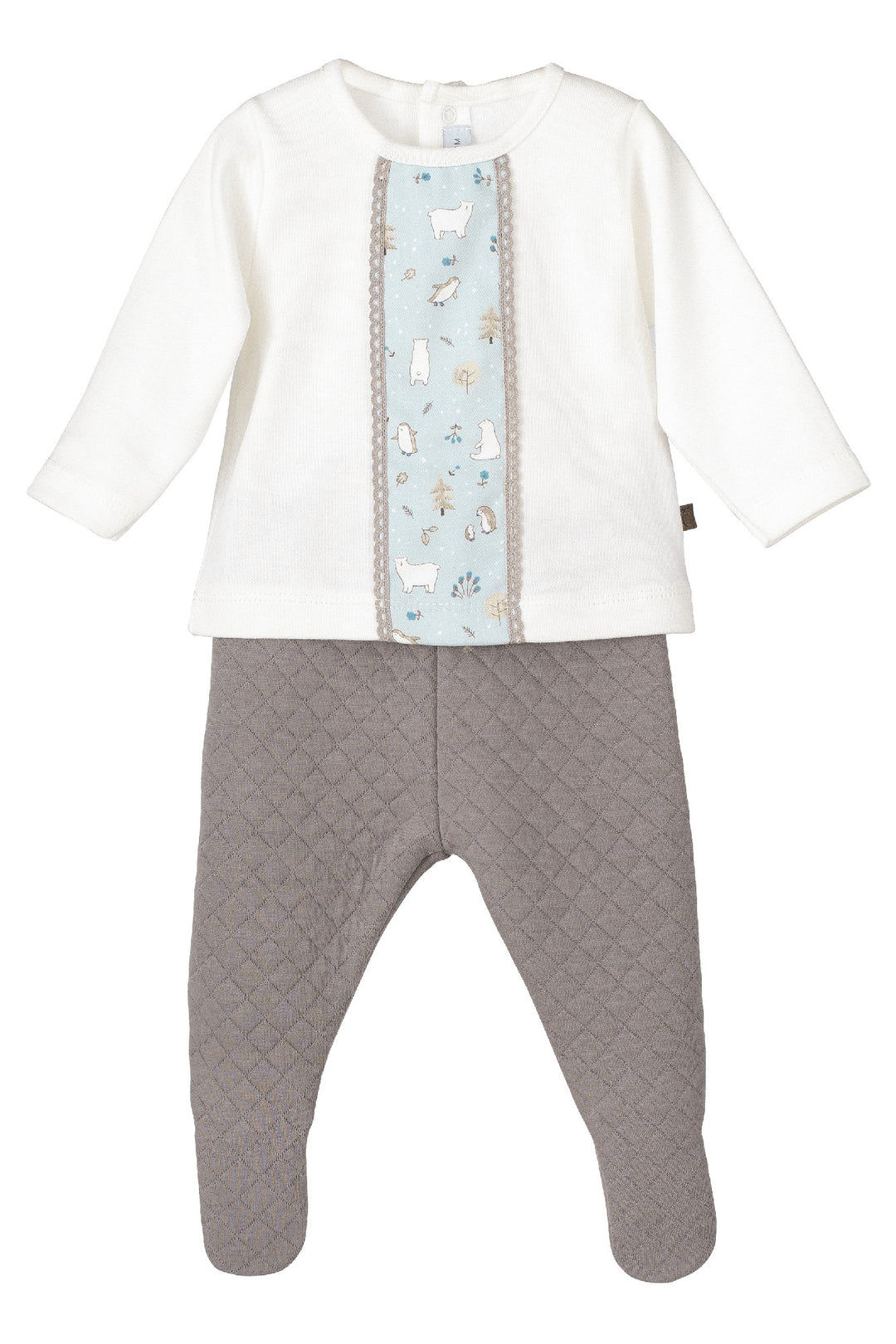 Calamaro "Luca" Ivory Polar Bear Top & Grey Leggings | Millie and John