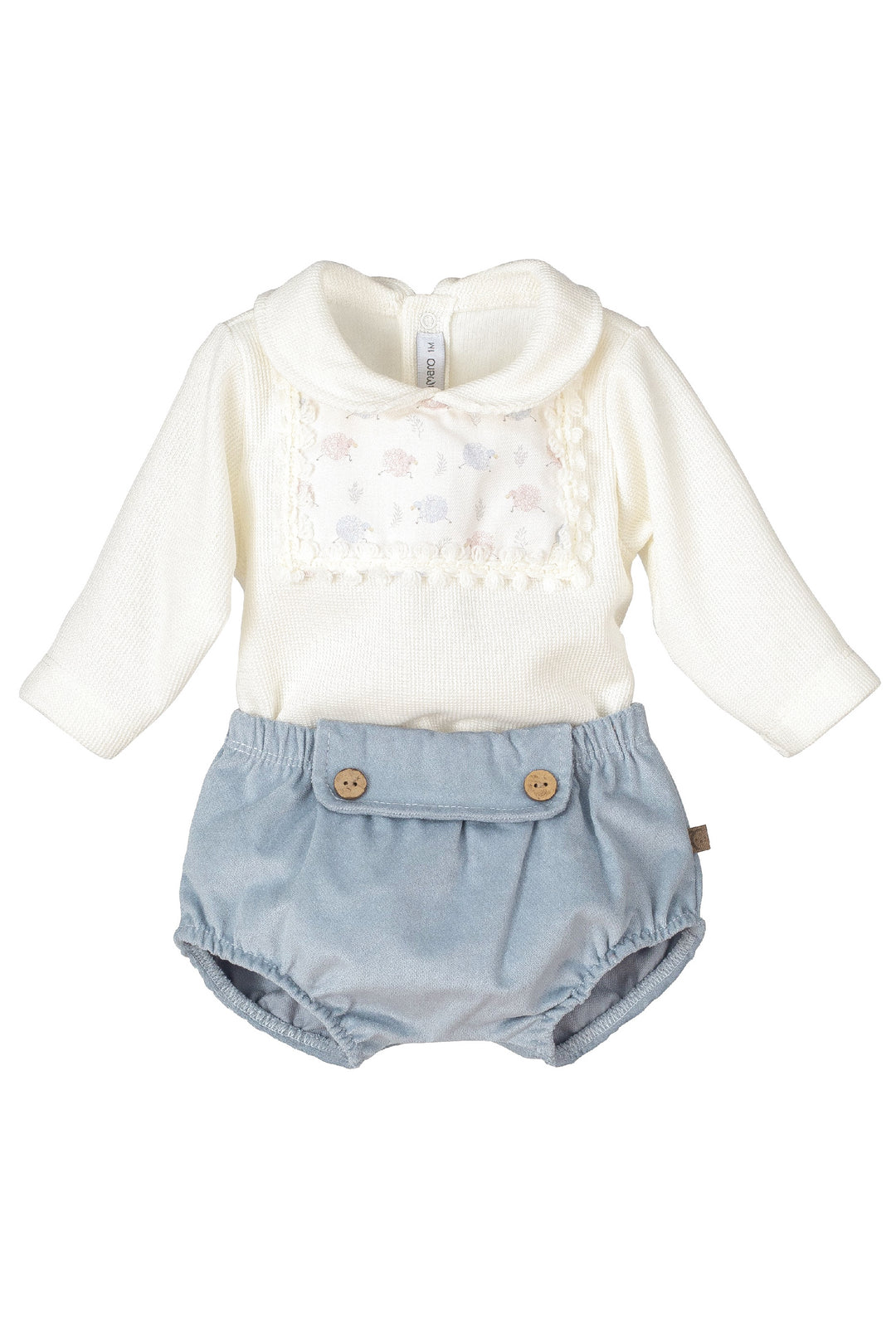 Calamaro "Cosmo" Cream Sheep Top & Blue Jam Pants | Millie and John