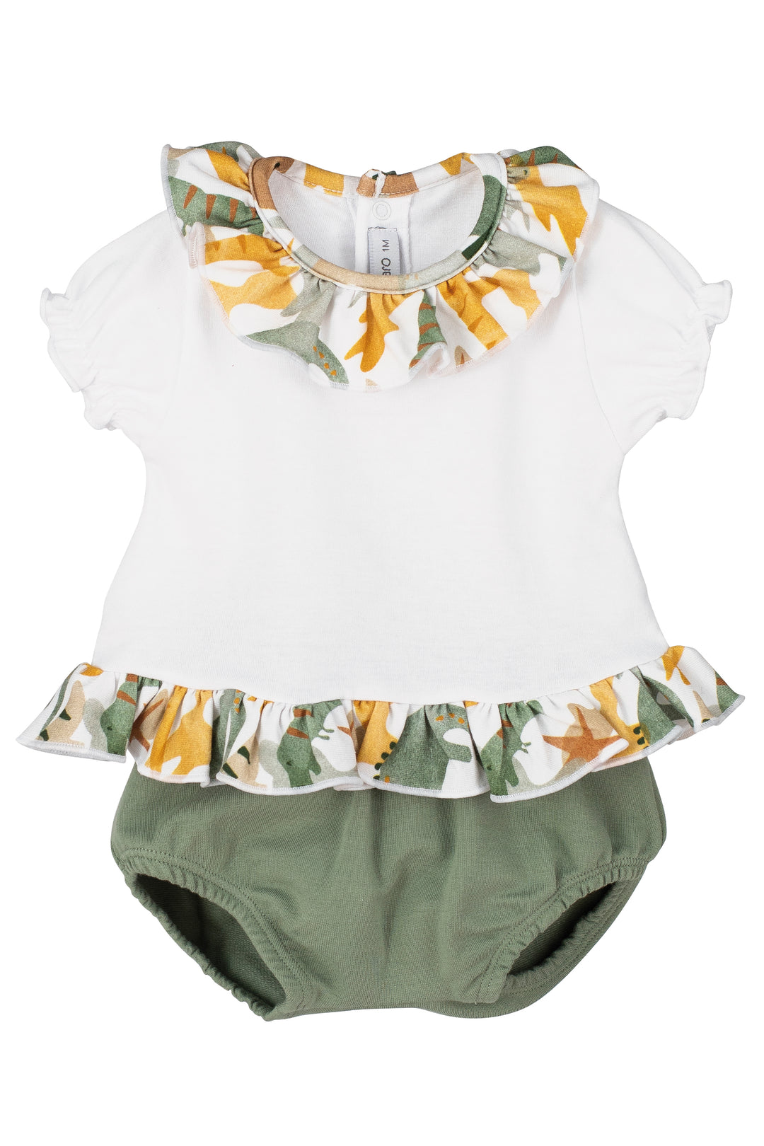 Calamaro PREORDER "Eliana" Dinosaur Print Blouse & Bloomers | Millie and John