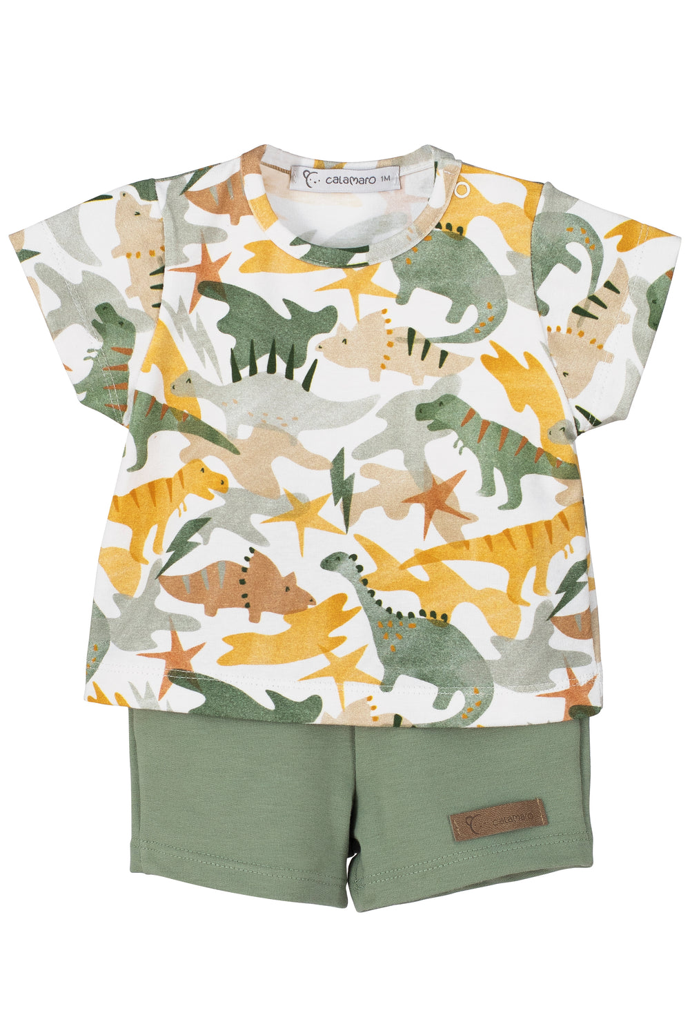 Calamaro PREORDER "Apollo" Dinosaur Print Top & Shorts | Millie and John
