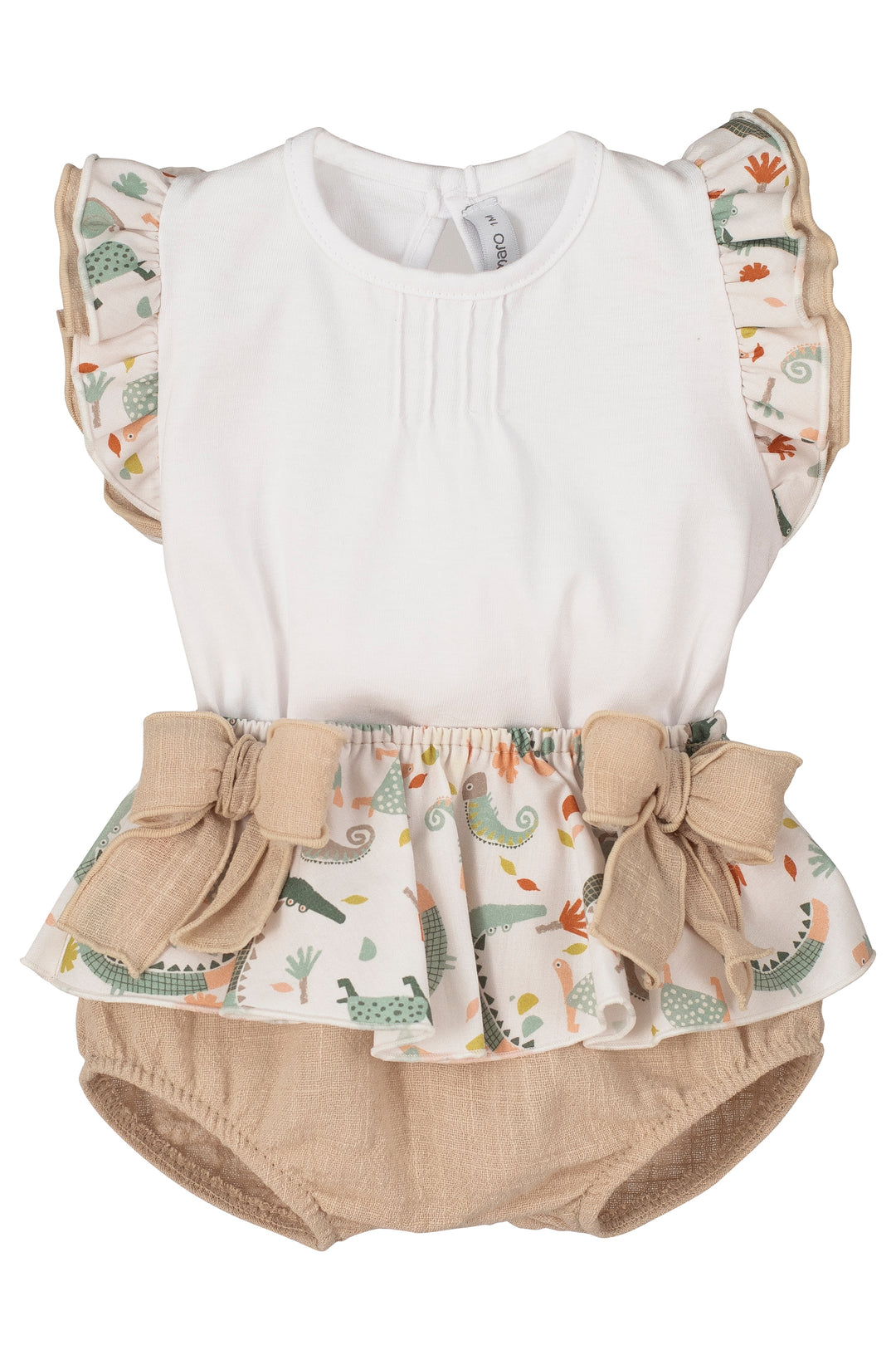 Calamaro PREORDER "Mia" Beige Jungle Print Blouse & Bloomers | Millie and John