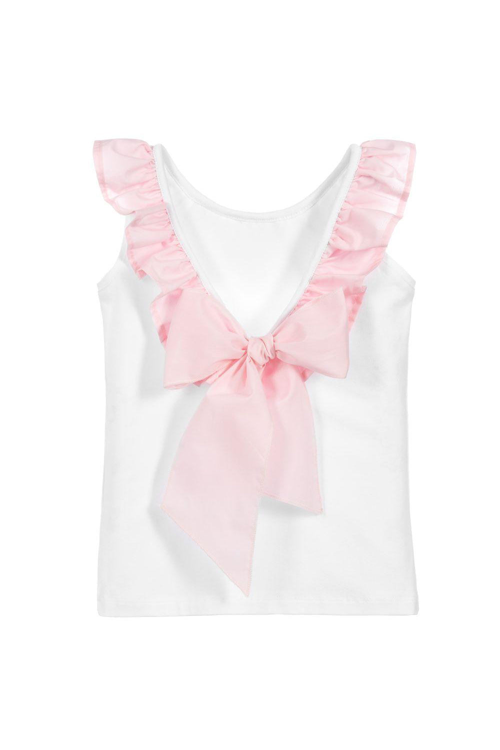 Phi Pink Ruffle Bow Vest | Millie and John