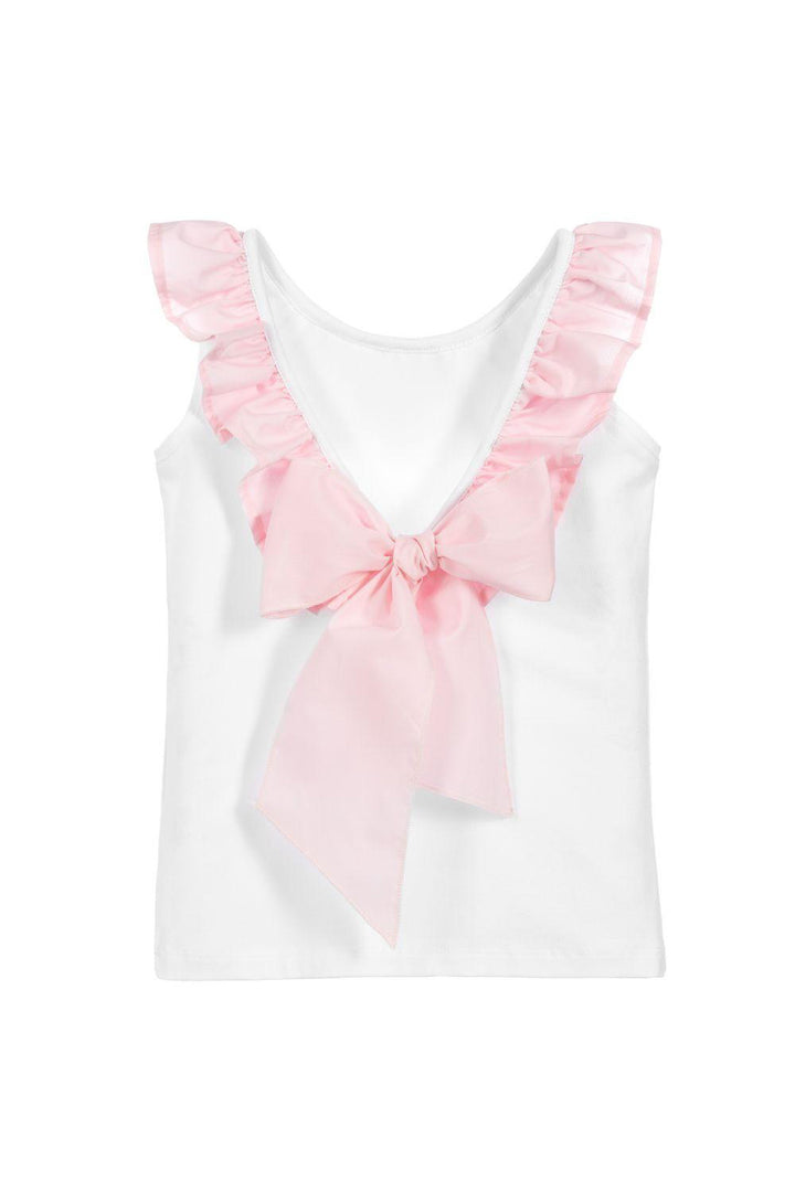 Phi Pink Ruffle Bow Vest | Millie and John