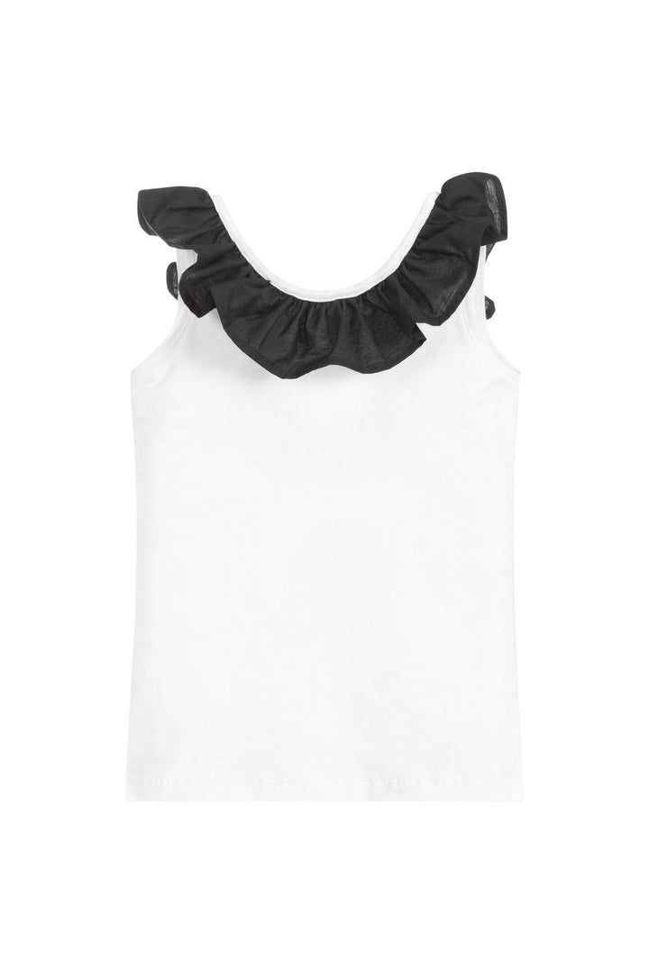 Phi Black Ruffle Bow Vest | Millie and John