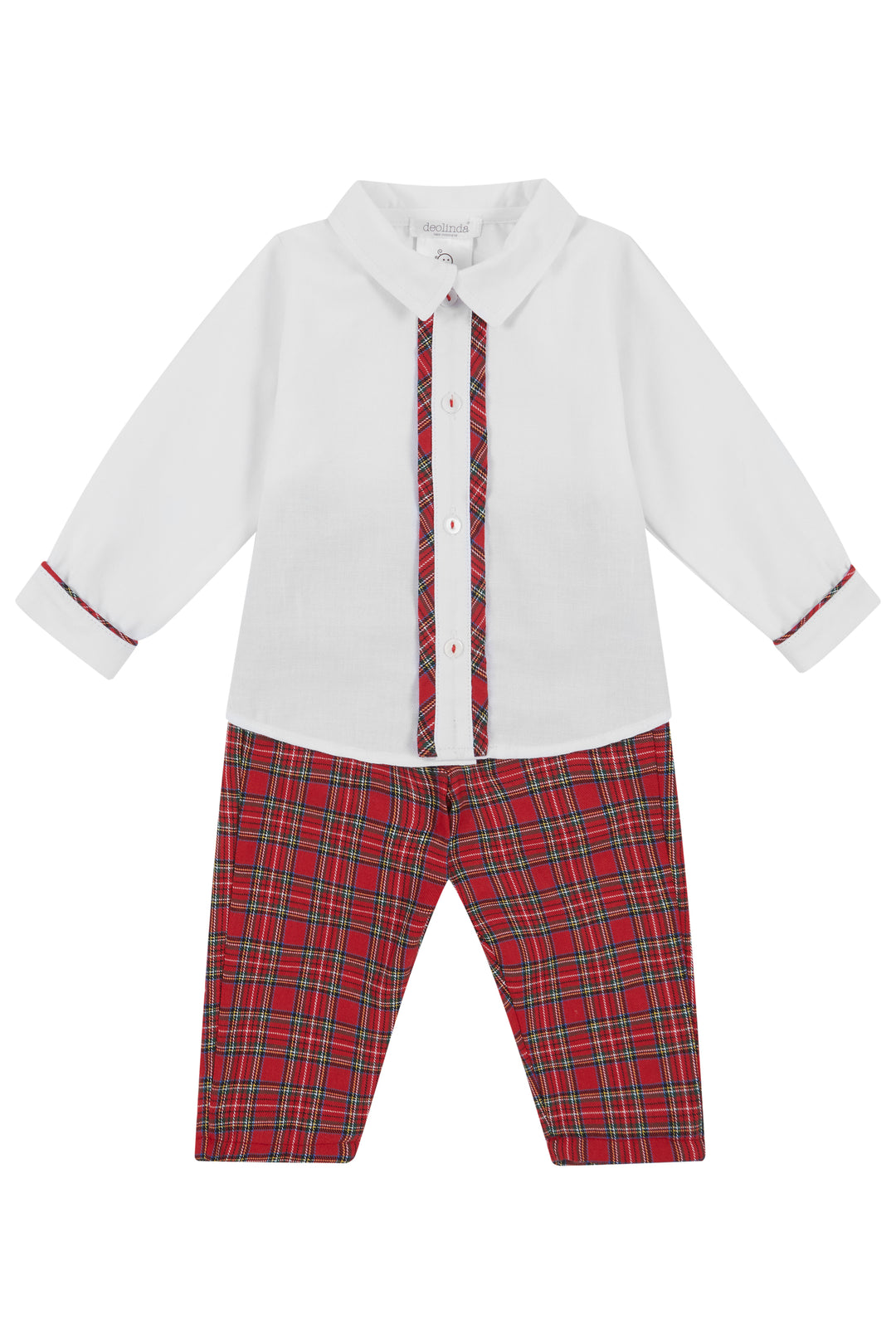 Deolinda "Oakley" Red Tartan Shirt & Trousers | Millie and John