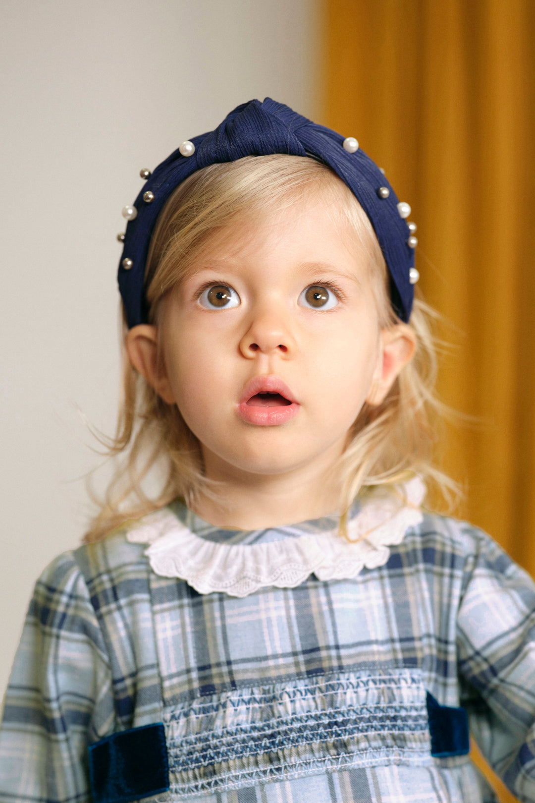 Deolinda "Alexis" Dusky Blue Tartan Smocked Dress | Millie and John