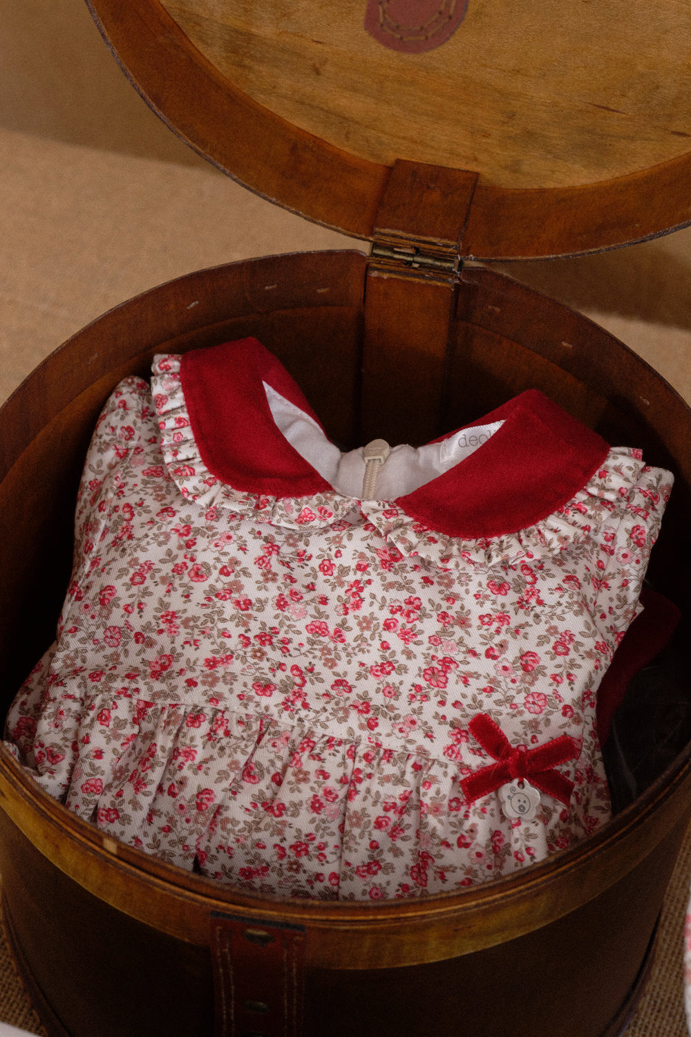 Deolinda PREORDER "Anastasia" Red Vintage Floral Romper | Millie and John