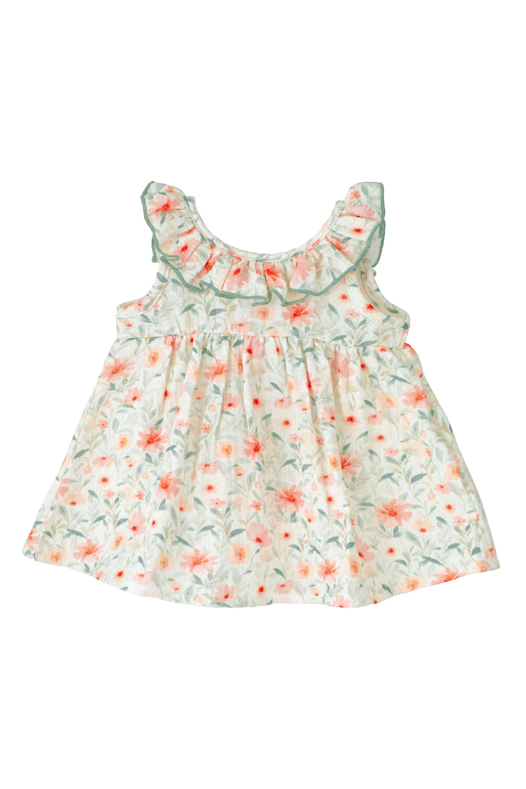 Calamaro "Selene" Sage Green Watercolour Floral Dress | Millie and John