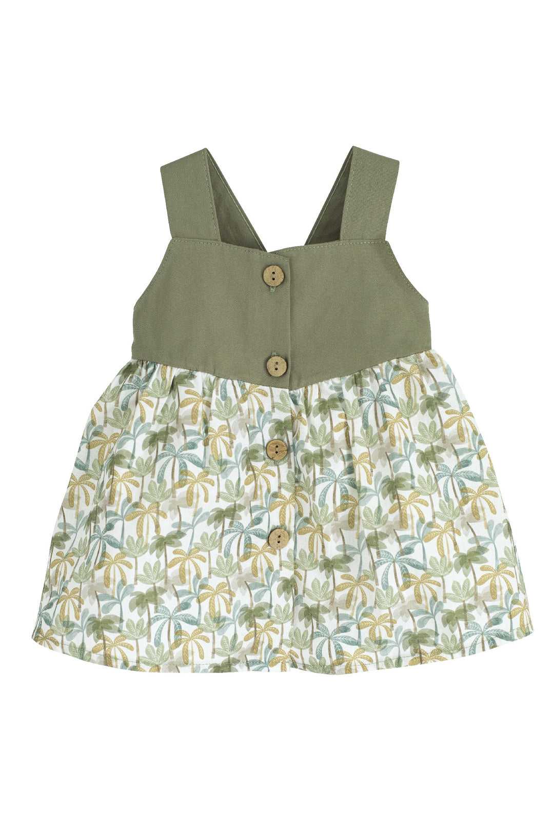 Calamaro "Penelope" Olive Green Palm Tree Dress | Millie and John