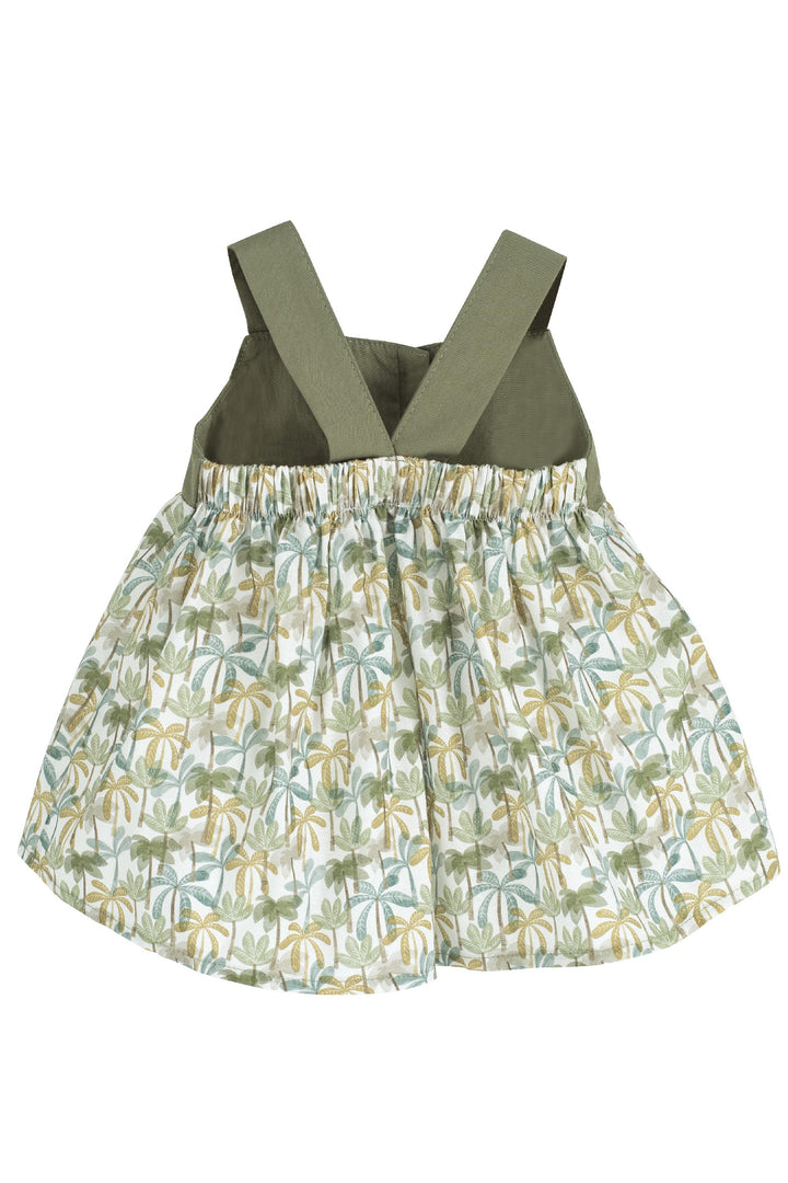 Calamaro "Penelope" Olive Green Palm Tree Dress | Millie and John