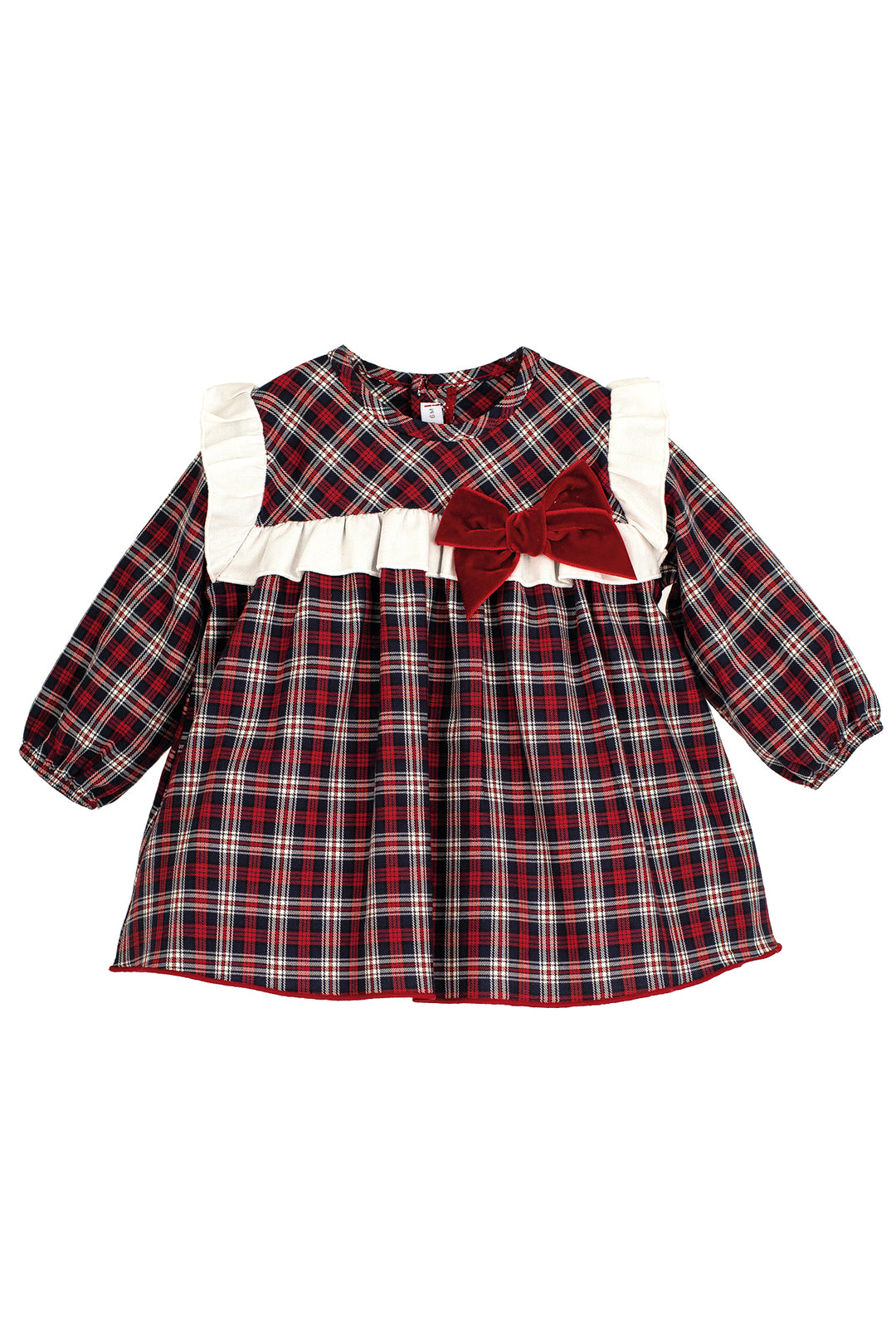 "Thea" Navy & Red Tartan Dress