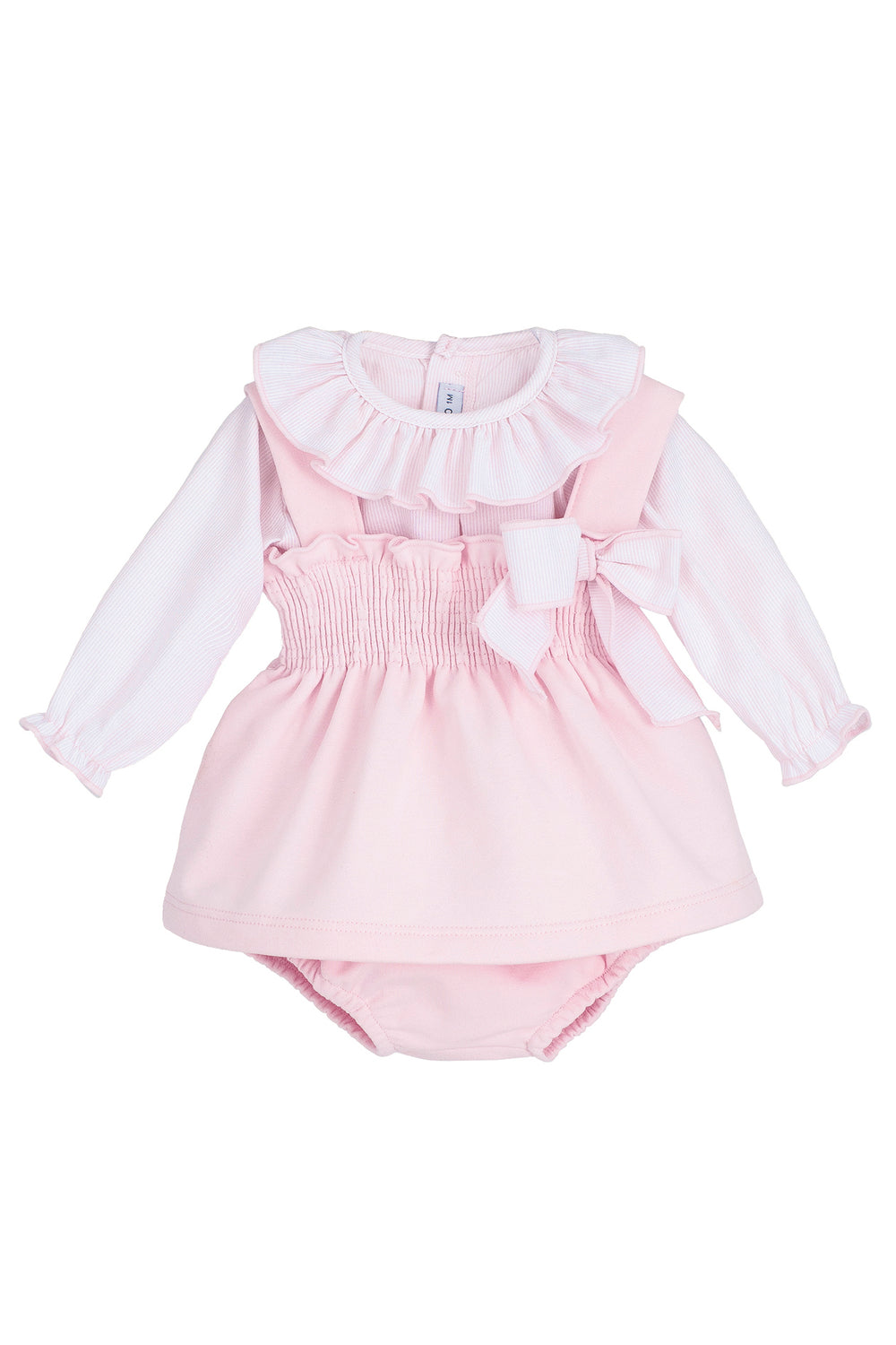 Calamaro "Bea" Baby Pink Blouse, Dress & Bloomers | Millie and John