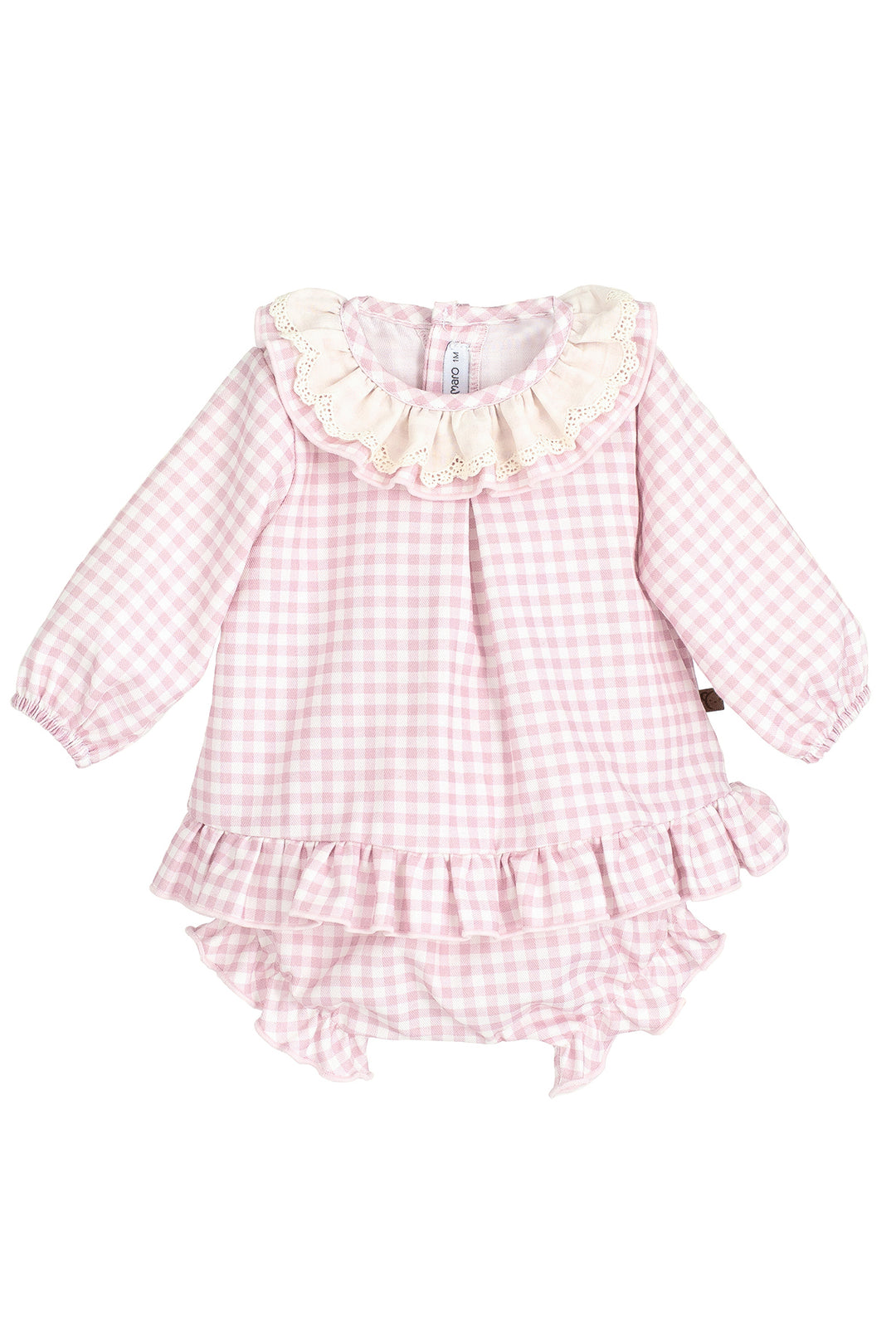 Calamaro "Maisie" Pale Pink Gingham Dress & Bloomers | Millie and John