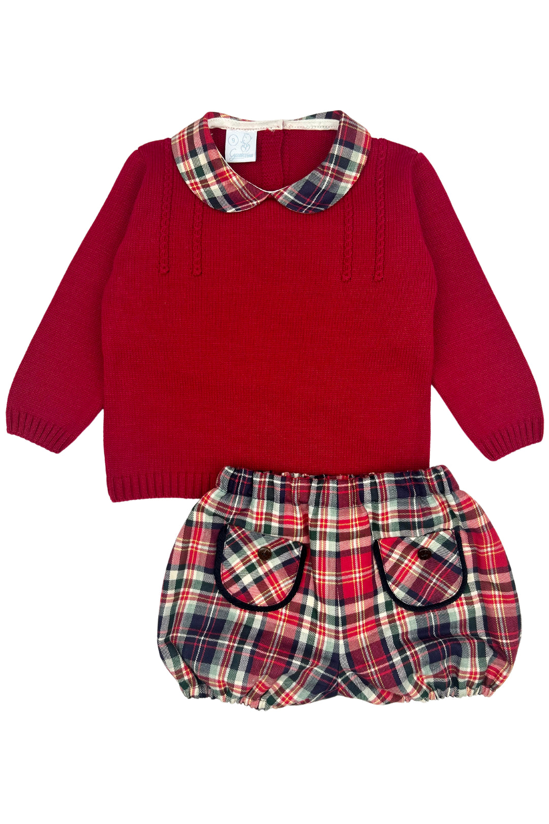 Granlei "Isaiah" Red Knit Top & Tartan Jam Pants | Millie and John