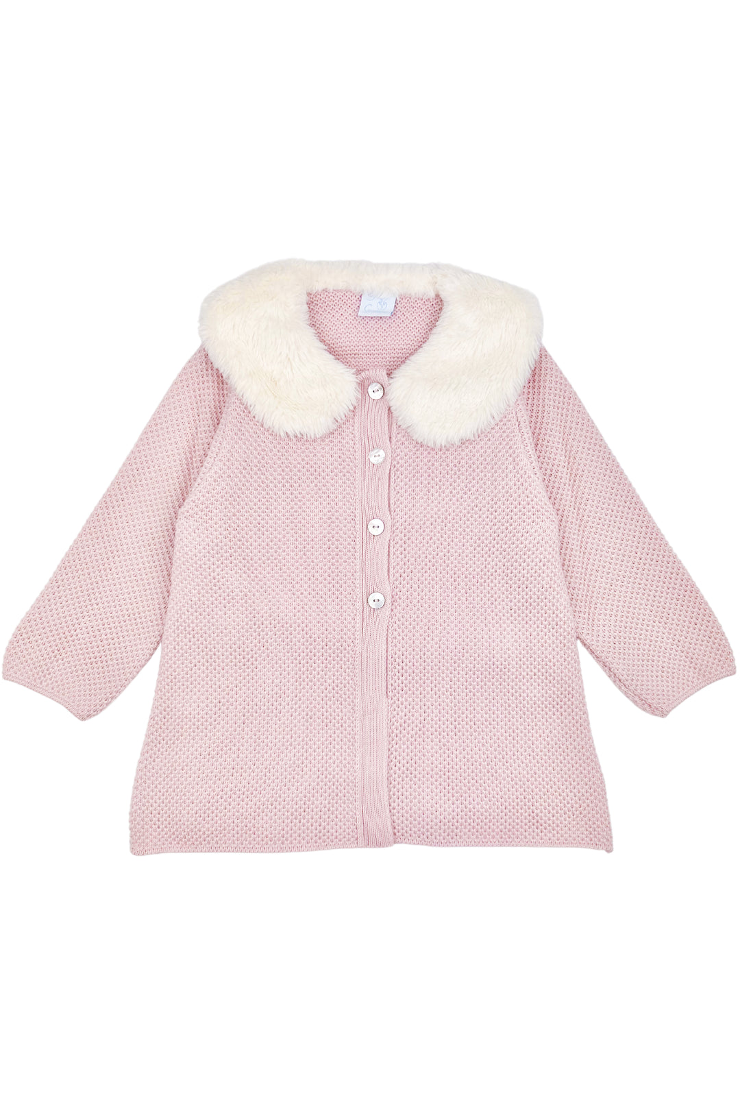 Granlei "Sammie" Dusky Pink Knit Faux Fur Jacket | Millie and John