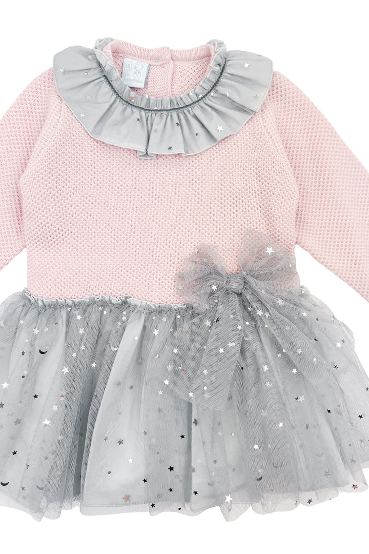 Granlei "Pixie" Dusky Pink & Grey Tulle Dress | Millie and John