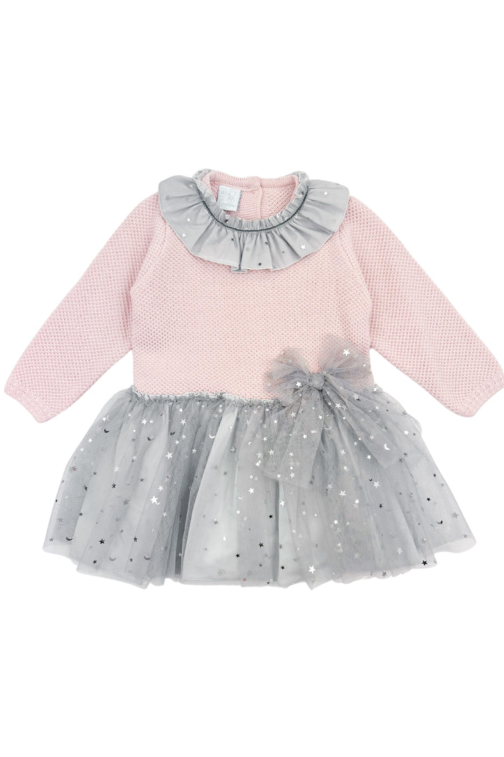Granlei "Pixie" Dusky Pink & Grey Tulle Dress | Millie and John