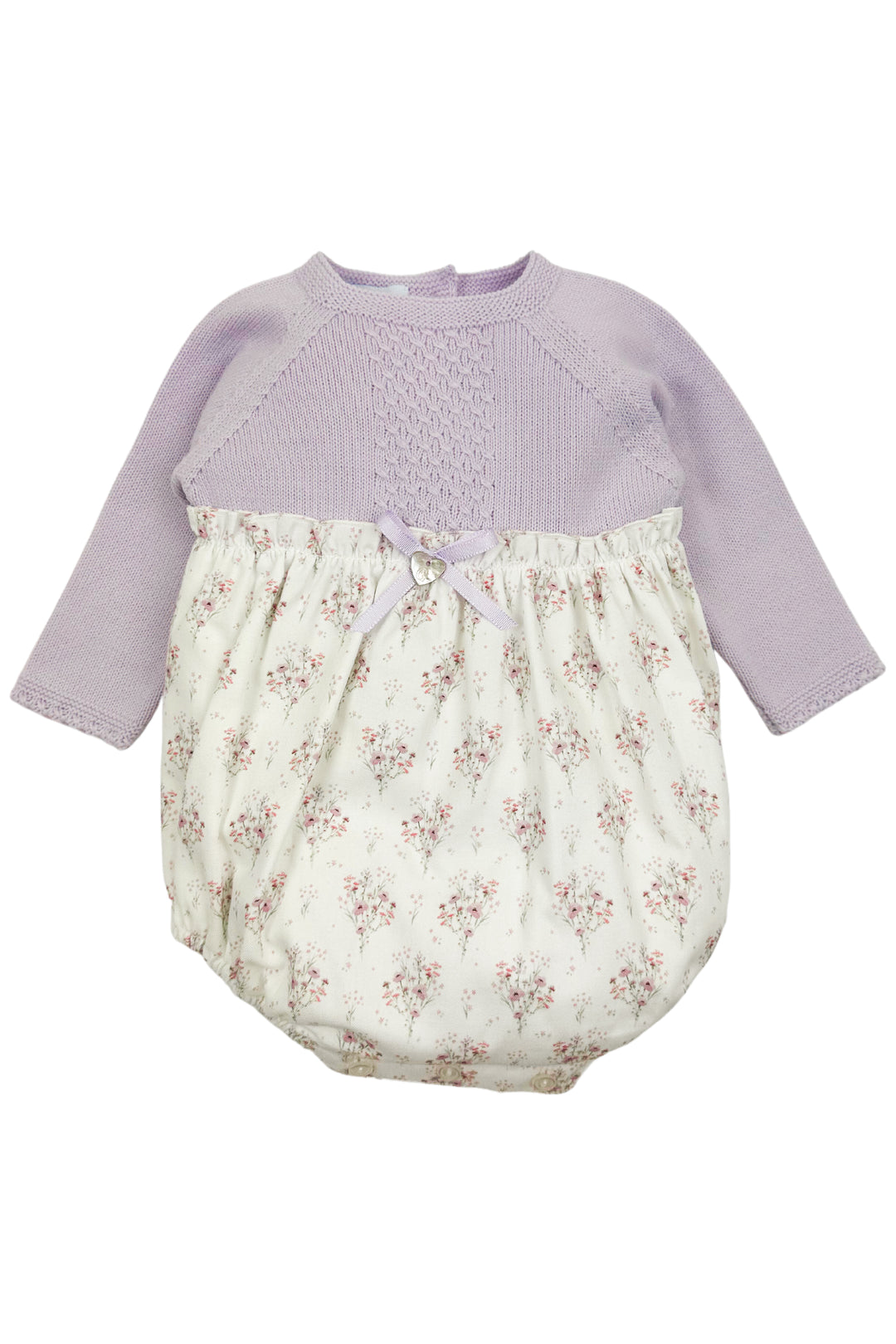Granlei "Nancy" Lilac Half Knit Floral Romper | Millie and John