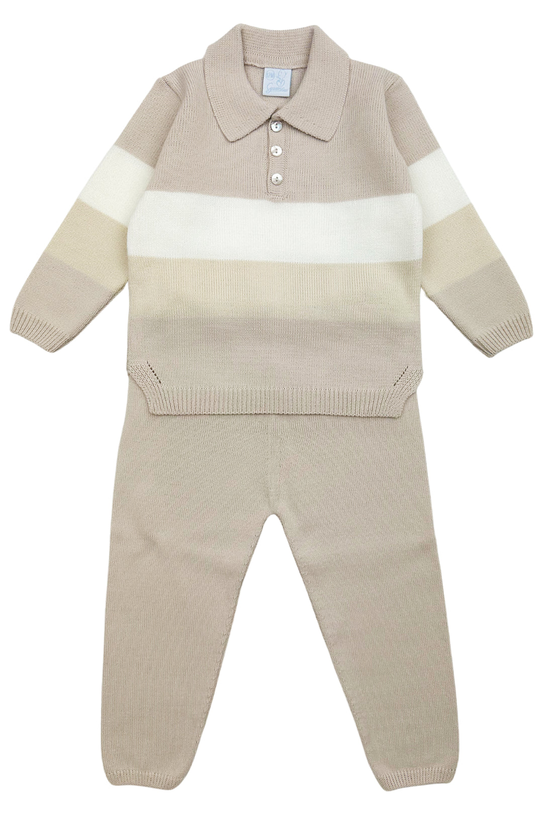 Granlei "Albert" Stone Striped Knit Top & Trousers | Millie and John