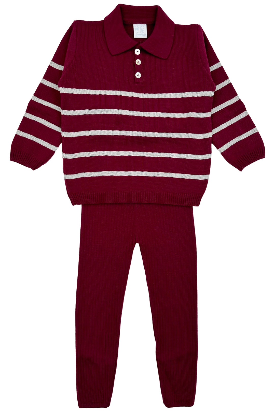 Granlei "Tommy" Burgundy Striped Knit Top & Leggings | Millie and John