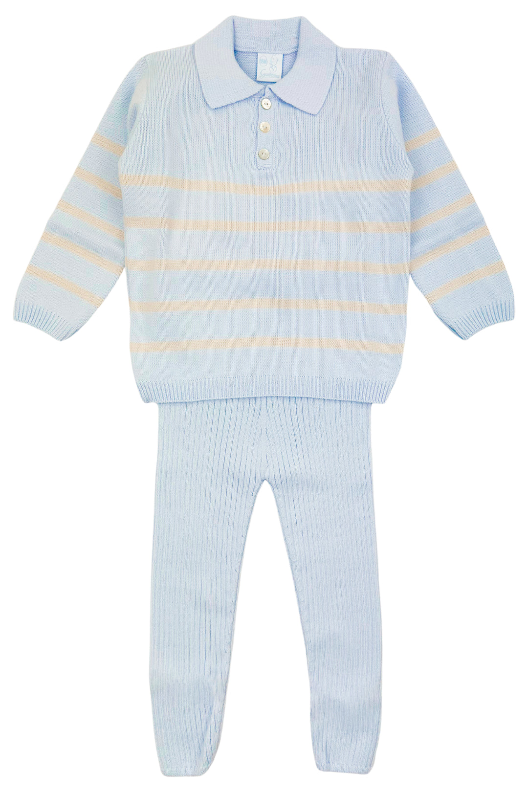 Granlei "Tommy" Blue Striped Knit Top & Leggings | Millie and John