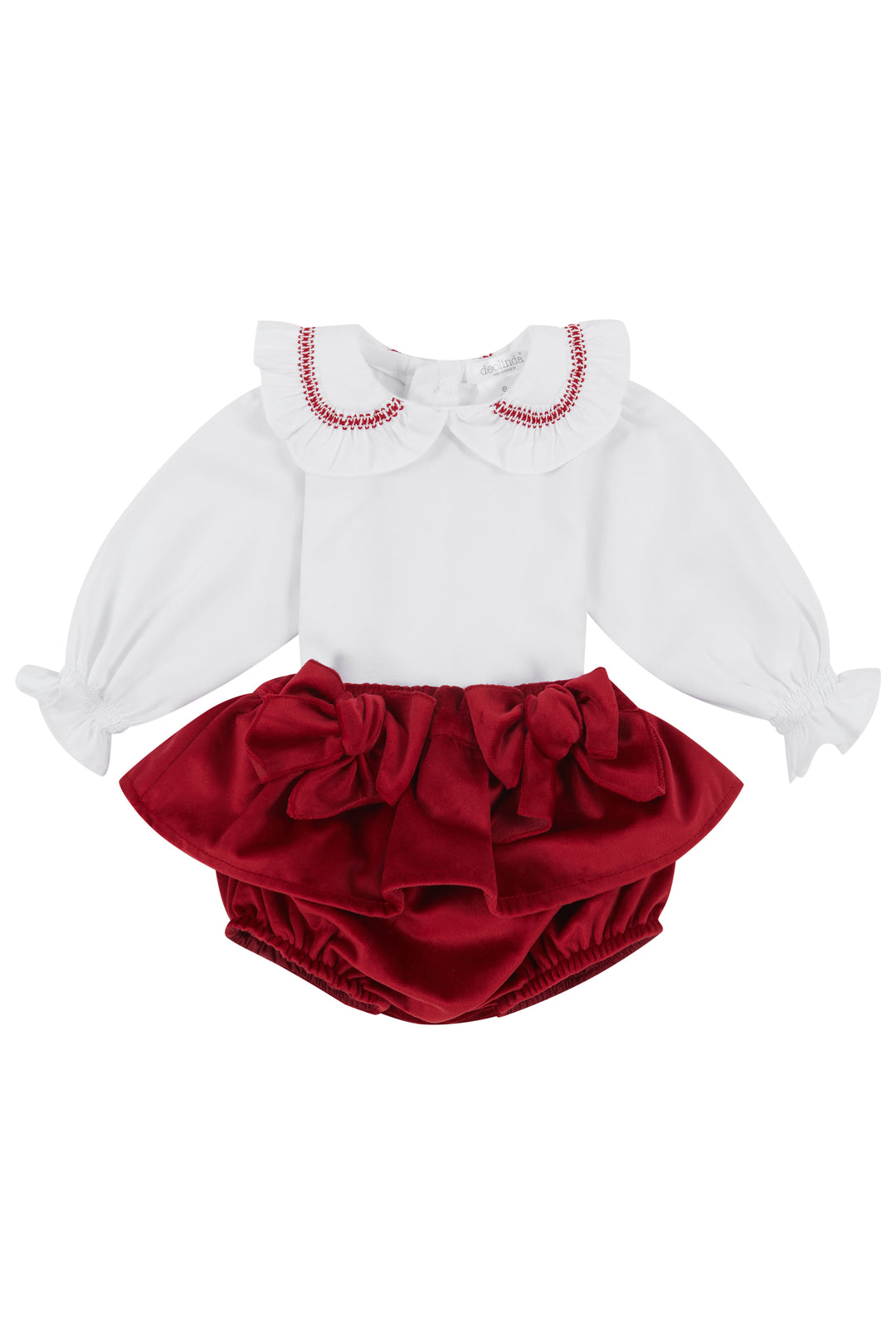 Deolinda "Abigail" Blouse & Red Velvet Bloomers | Millie and John