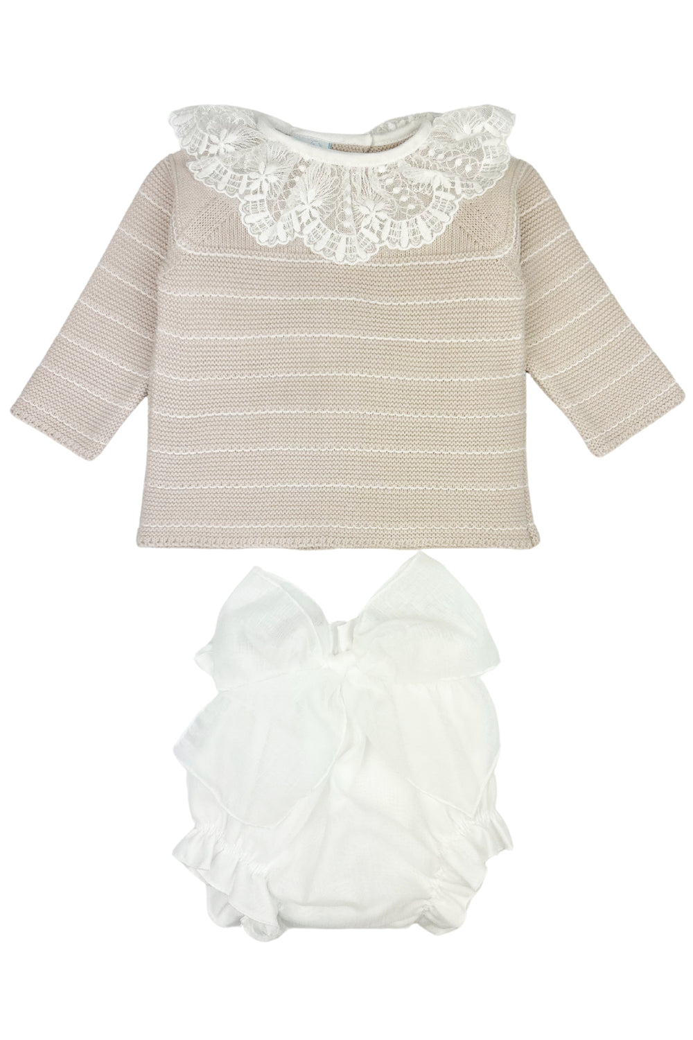 Granlei "Gracie" Stone Stripe Knit Top & Bow Bloomers | Millie and John