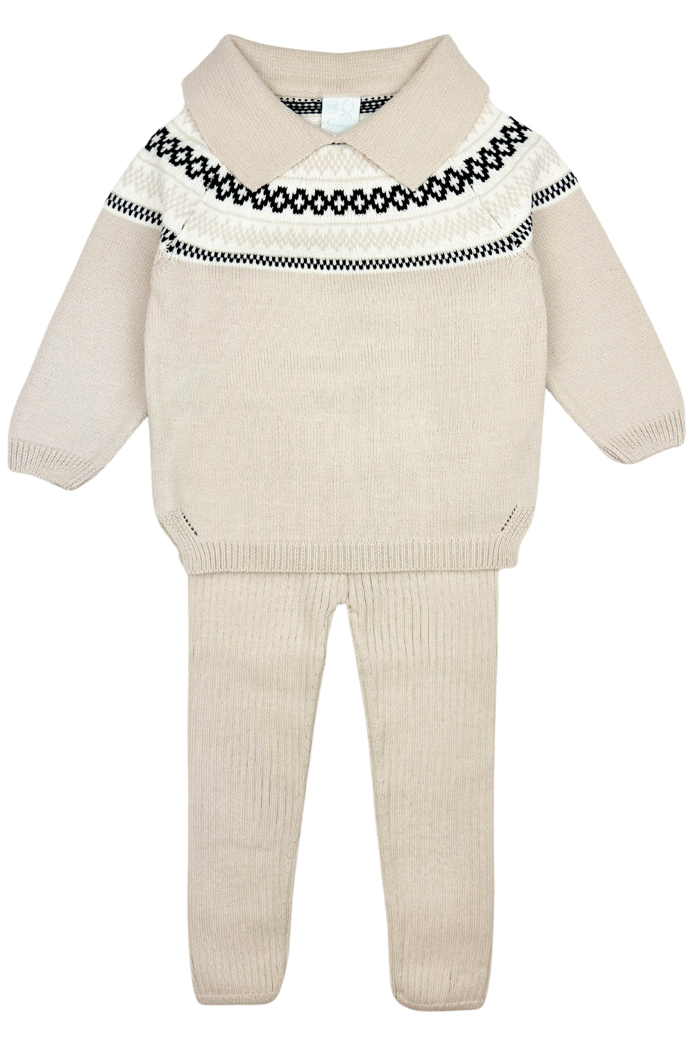 Granlei "Hunter" Stone & Black Fair Isle Knit Top & Leggings | Millie and John