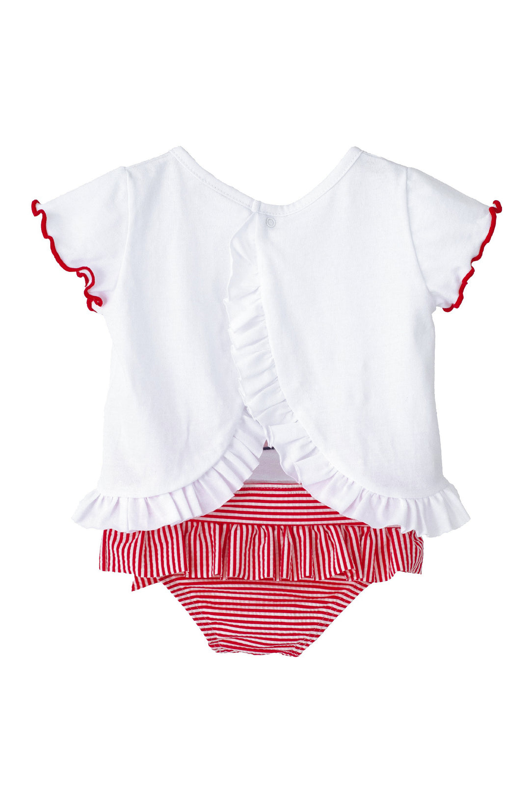 Calamaro "Moxie" Red Striped Sailboat T-Shirt & Bikini Bottoms | Millie and John