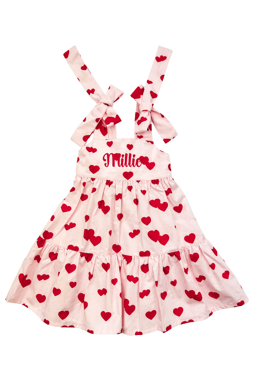 Phi "Amore" Red & Pink Heart Print Dress | Millie and John