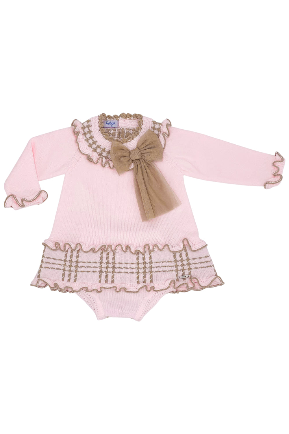 Rahigo "Miriam" Pink & Camel Knit Dress | Millie and John