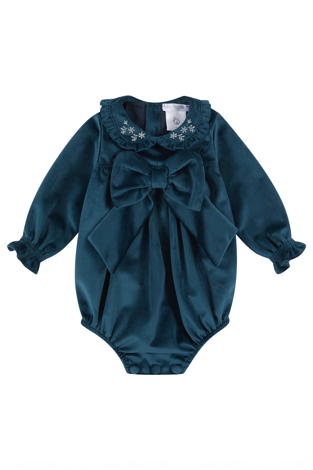 Deolinda "Elsa" Deep Blue Velvet Romper | Millie and John