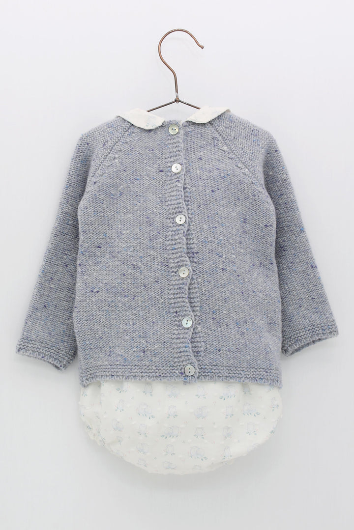 Foque PREORDER "Eddie" Blue Knit Owl Top & Jam Pants | Millie and John