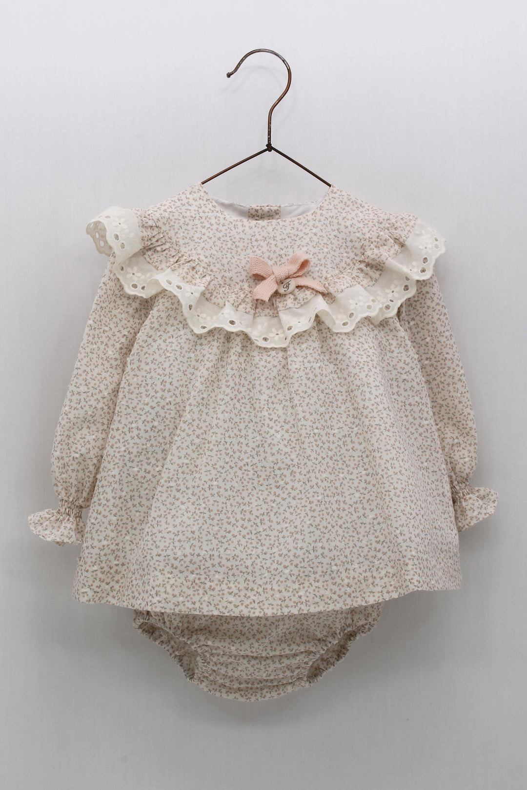 Foque "Petunia" Pink Floral Dress & Bloomers | Millie and John