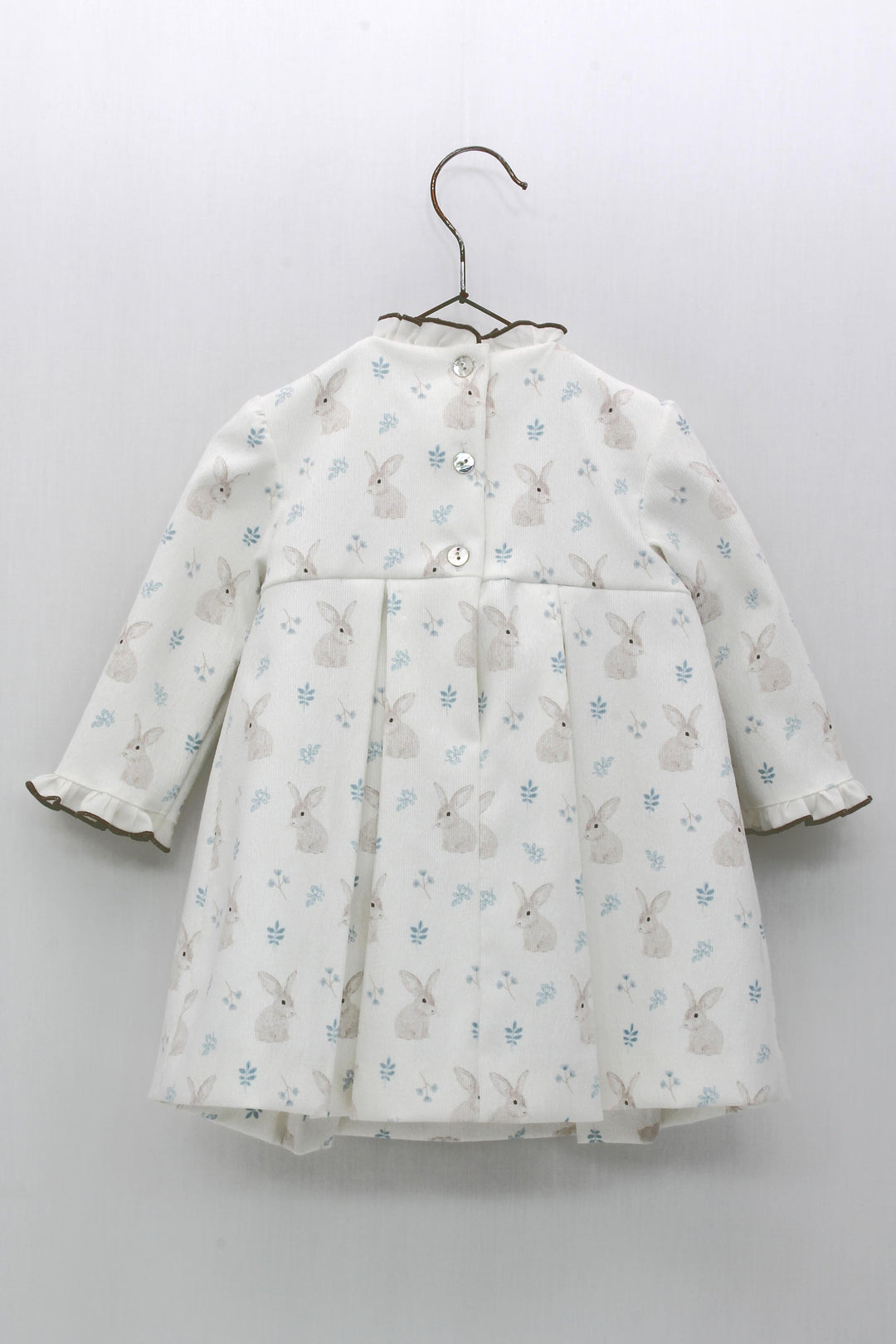 Foque "Kayla" White Bunny Print Dress | Millie and John