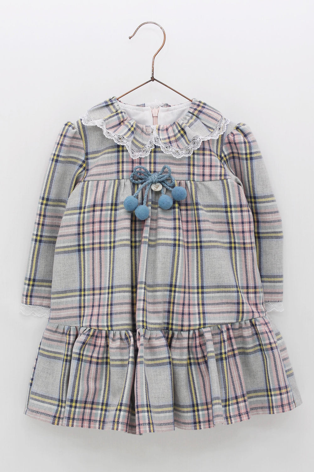 Foque PREORDER "Jasmine" Pink & Grey Tartan Dress | Millie and John