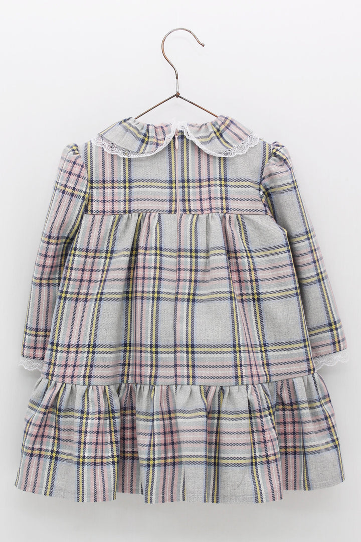 Foque PREORDER "Jasmine" Pink & Grey Tartan Dress | Millie and John