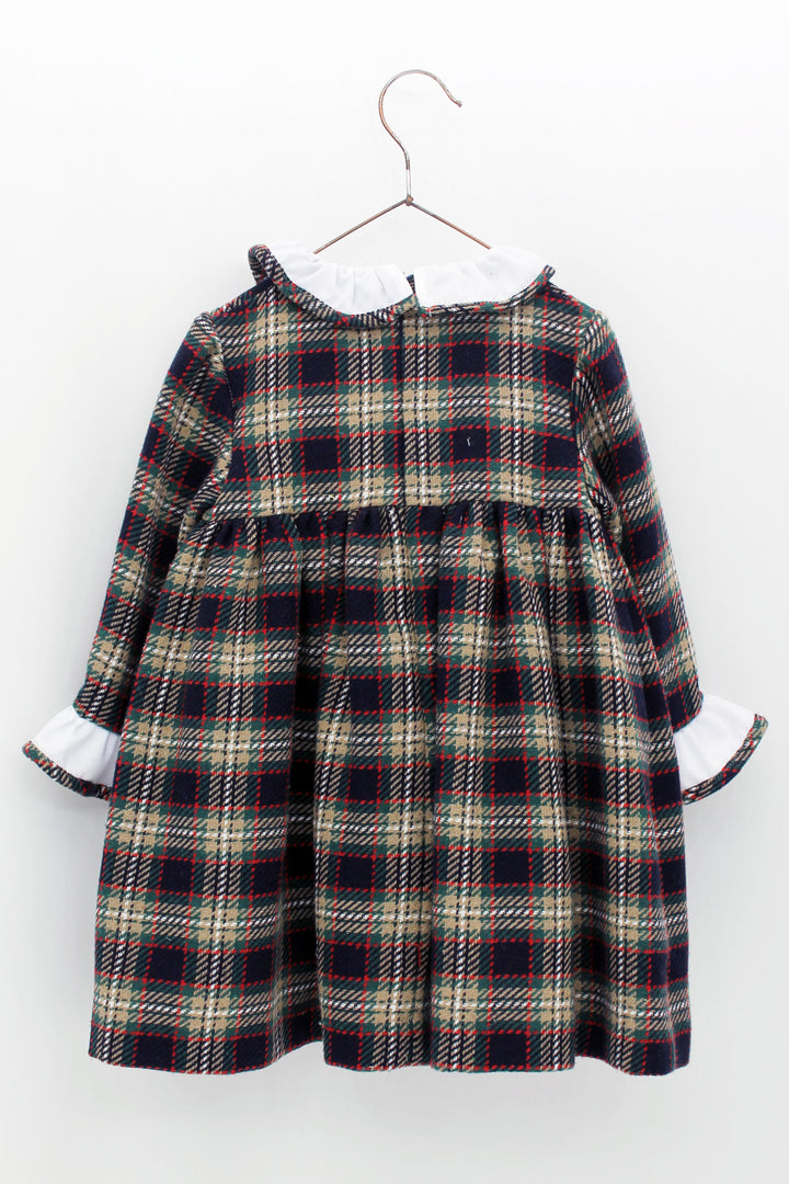 Foque "Annie" Navy, Beige & Red Tartan Dress | Millie and John