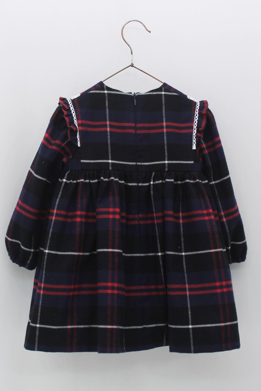 Foque PREORDER "Addison" Navy & Red Tartan Dress | Millie and John