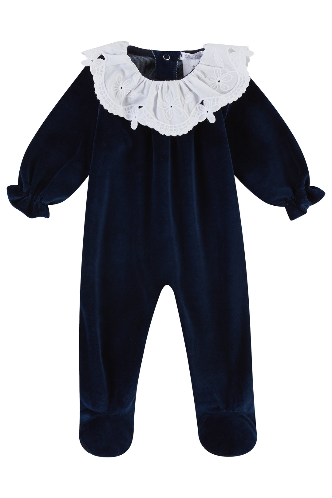 Deolinda "Beverly" Navy Velvet Sleepsuit | Millie and John