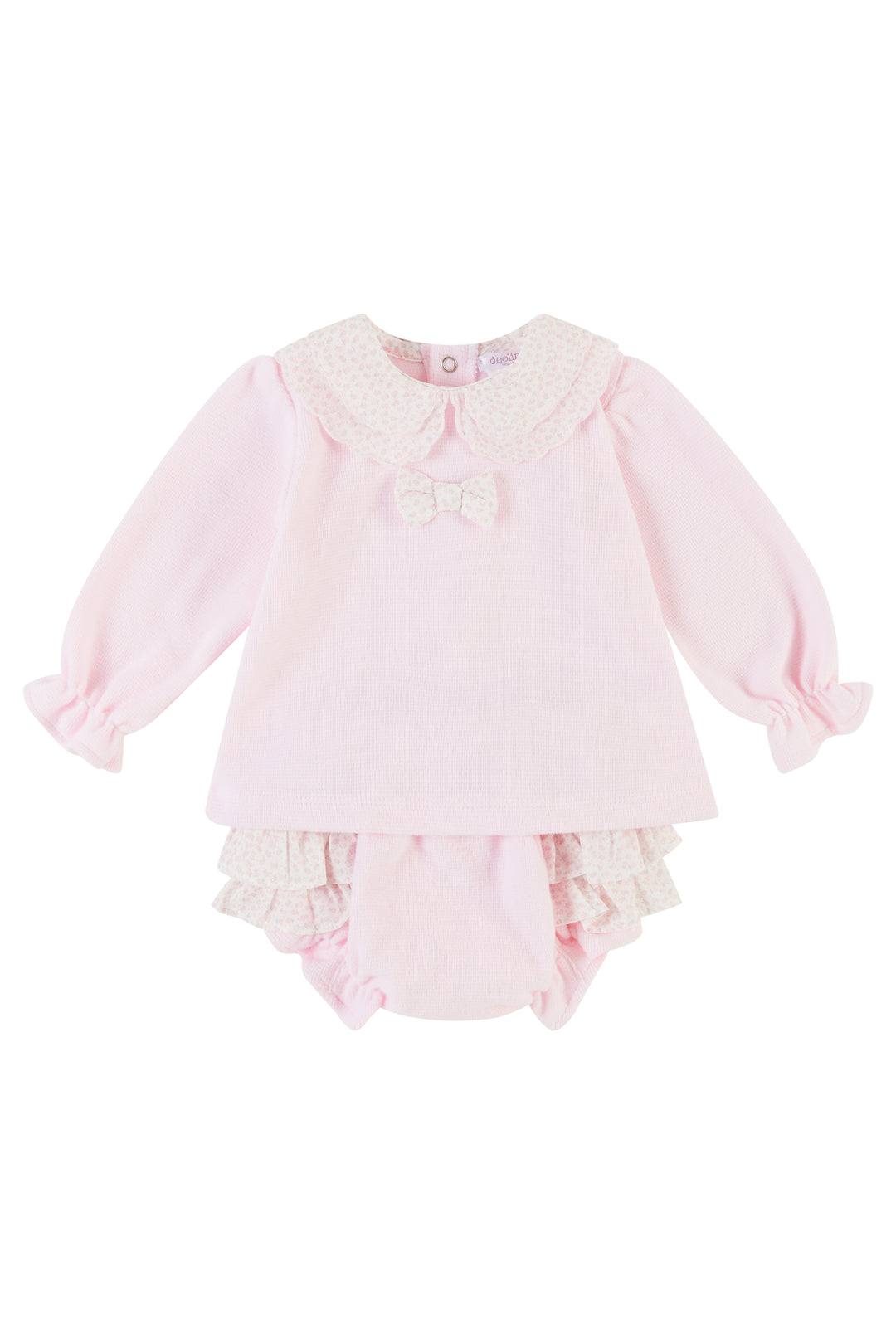Deolinda "Athena" Baby Pink Floral Top & Bloomers | Millie and John